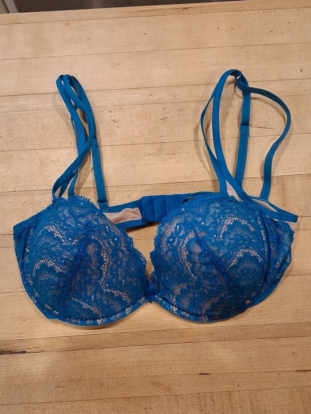 Cosabella Teal Blue Lace Underwire Bra with Double Straps